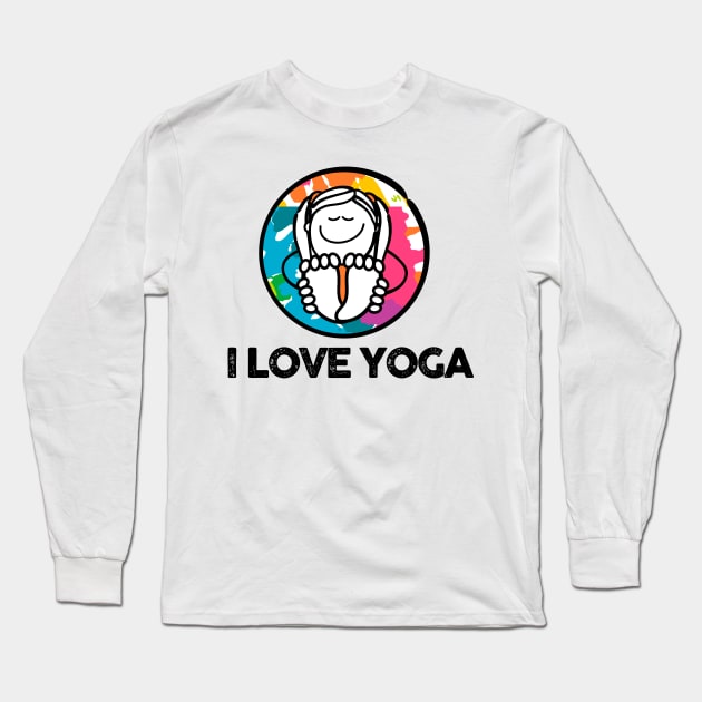 I Love Yoga Long Sleeve T-Shirt by MiCarita.com